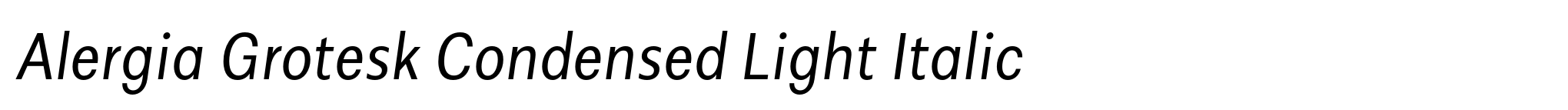 Alergia Grotesk Condensed Light Italic image